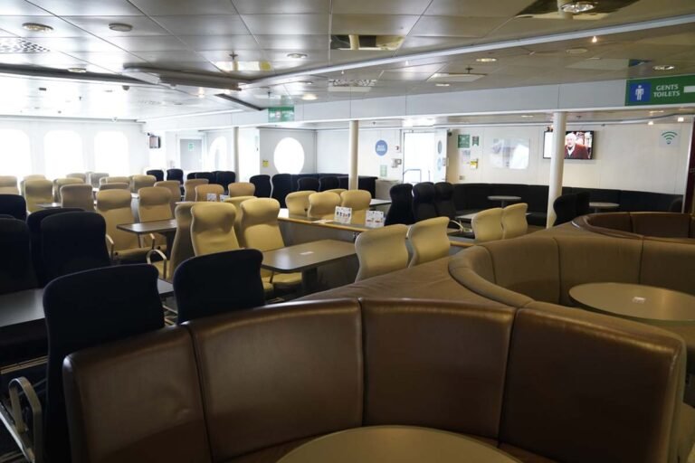 Modern lounge interior on a ferry