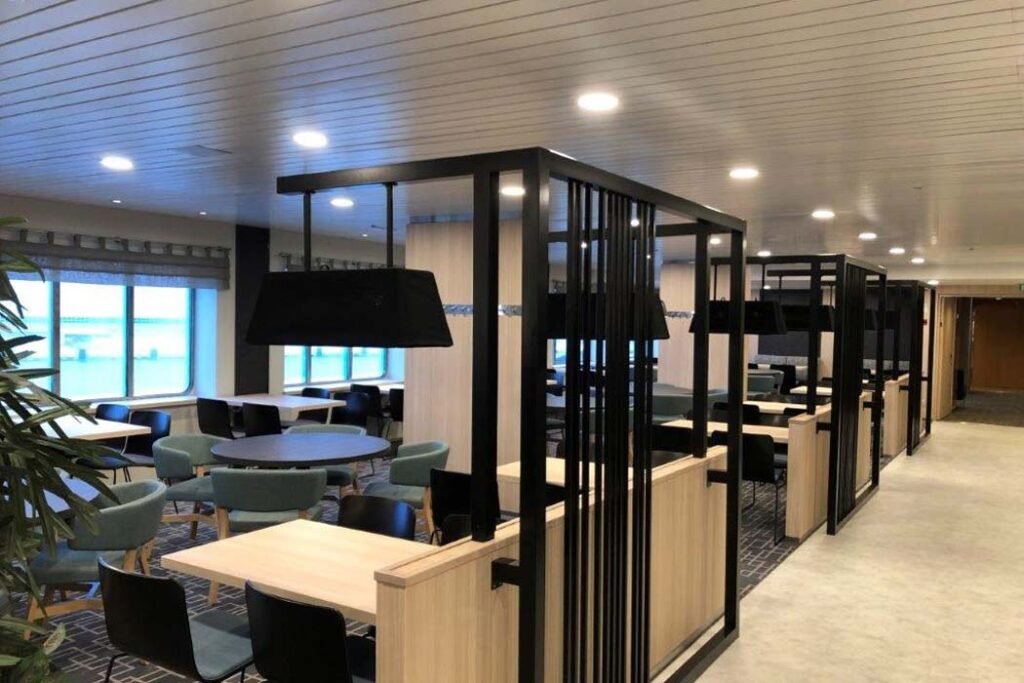 Modern café area onboard