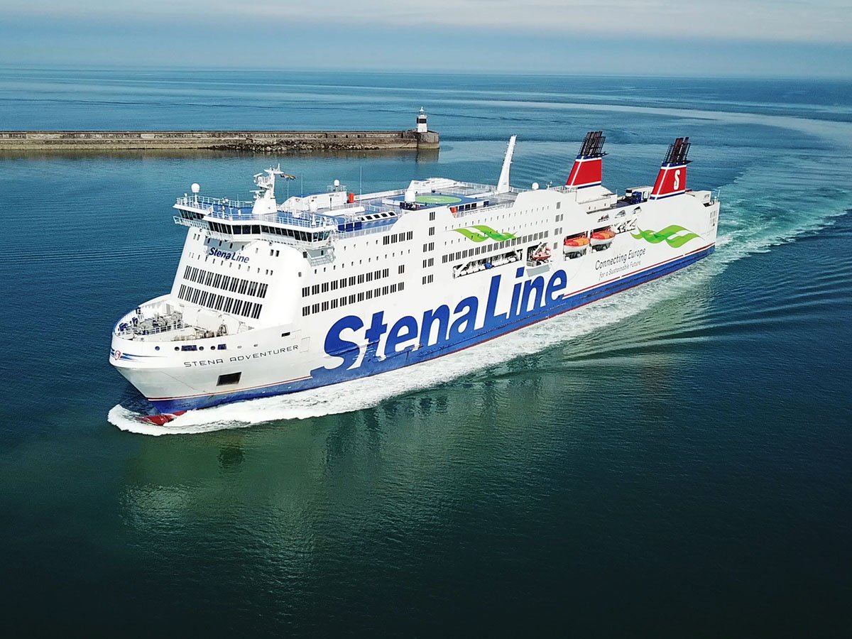 Ferry turning into harbour